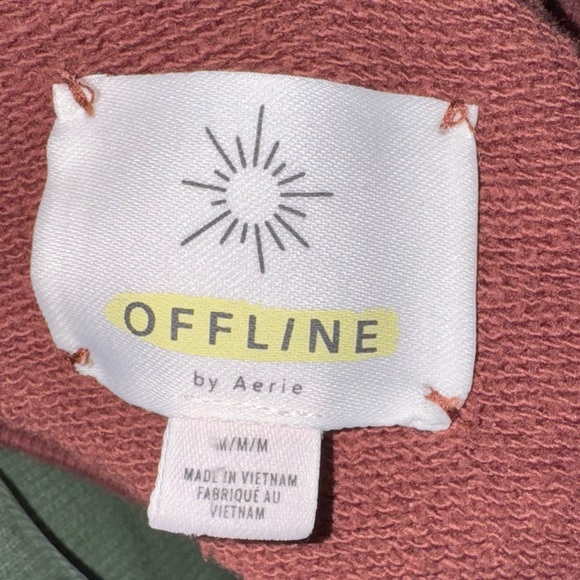 Offline by Aerie Dark Oversized Pinkish/Maroon Sweatshirt “Too Cold To Go Out” - Picture 5 of 5
